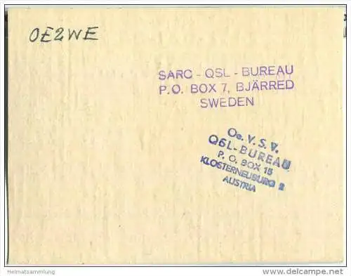 QSL - QTH - Funkkarte - SM7-001-SARC - Sweden - Höör - 1956