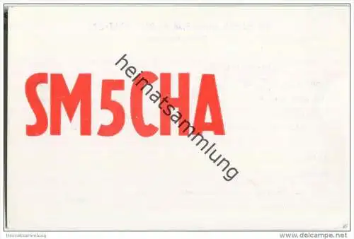 QSL - QTH - Funkkarte - SM5CHA - Sweden - Akersberga - 1960