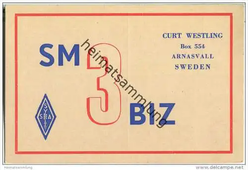 QSL - QTH - Funkkarte - SM3BIZ - Sweden - Anasvall - 1955