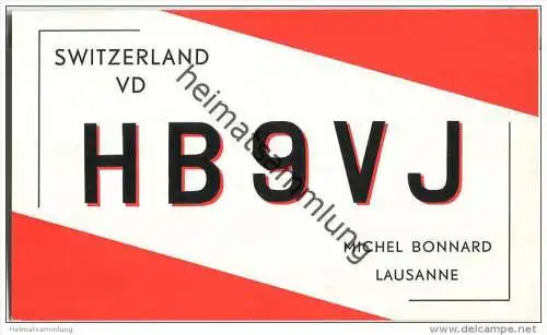 QSL - QTH - Funkkarte - HB9VJ - Switzerland VD - Lausanne - 1959