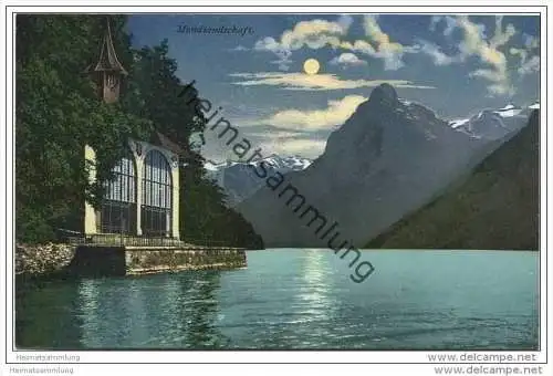 Mondlandschaft - Tellskapelle am Vierwaldstättersee - Mondnacht 1909