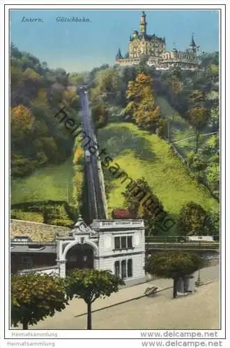 Luzern Gütschbahn und Hotel Gütsch