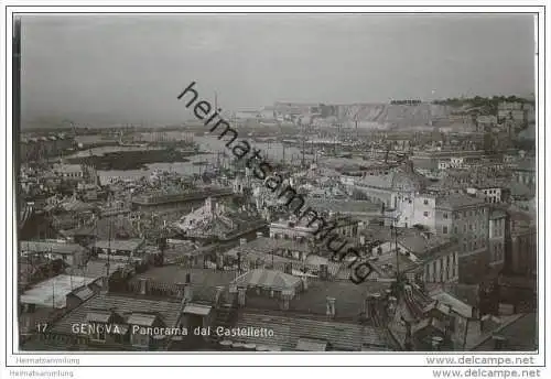 Genova - Panorama dal Castelletto - Foto-AK ca. 1905