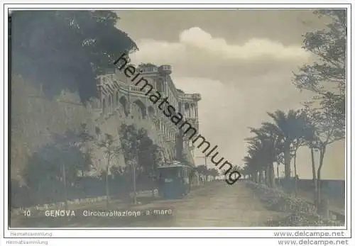 Genova - Circonvallazione a mare - Strassenbahn - Foto-AK ca. 1905