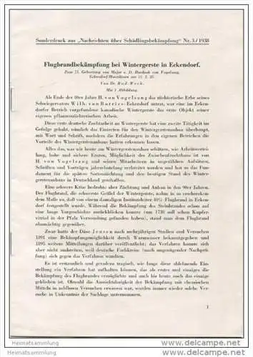 Sonderdruck aus Nachrichten über Schädlingsbekämpfung Nr. 3 1938 - Flugbrandbekämpfung bei Wintergerste in Eckendorf