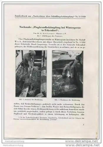 Sonderdruck aus Nachrichten über Schädlingsbekämpfung Nr. 1 1939 - Nochmals: Flugbrandbekämpfung bei Wintergerste