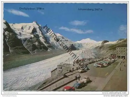 Grossglockner - Parkplatz Freiwandeck mit Gletscherbahn - AK Grossformat 60er Jahre