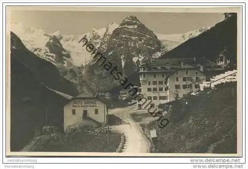 Trafoi - Hotel Post - Benzin- und Oel-Station - Foto-AK 20er Jahre