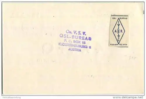 QSL - QTH - Funkkarte - 4X4FQ - Israel - St. Ramat-Gan - 1956