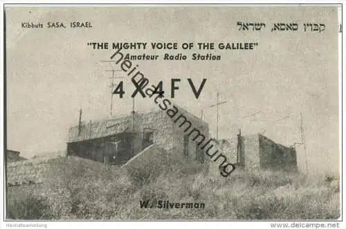 QSL - QTH - Funkkarte - 4X4FV - Israel - Kibbutz Sasa - 1958