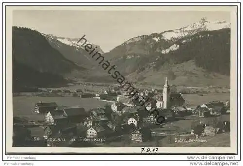 Bezau mit Hangkopf - Foto-AK 20er Jahre