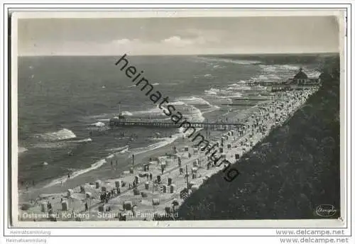 Kolobrzeg - Kolberg - Strand mit Familienbad - Fotokarte