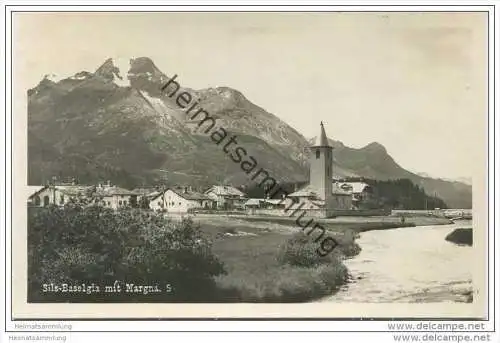 Sils-Baselgia mit Margna - Foto-AK 20er Jahre