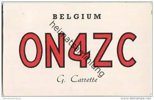 QSL - QTH - Funkkarte - ON4ZC - Belgium - Menen (W. V.) 1955
