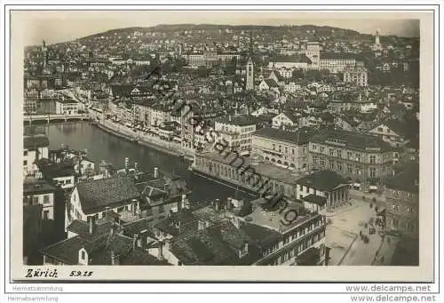 Zürich - Limmatquai mit Polytechnikum und Universität - Foto-AK 1925