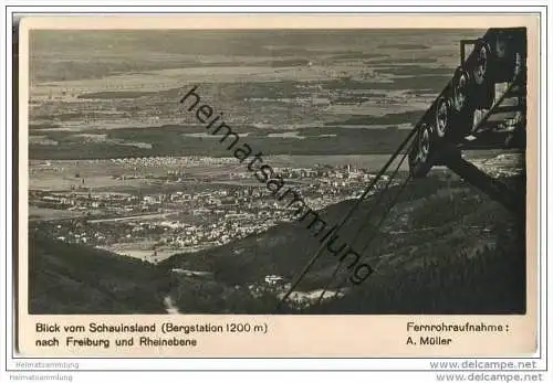 Schauinsland - Bergstation - Blick auf Freiburg - Fotokarte