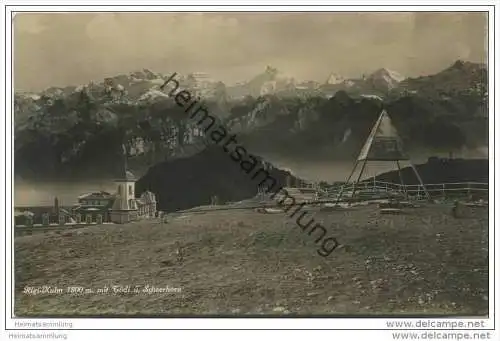 Rigi-Kulm mit Tödi und Scheerhorn - Foto-AK 20er Jahre