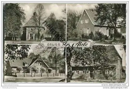 Bünde - Ahle - Pfarrhaus - Schule - Fotokarte