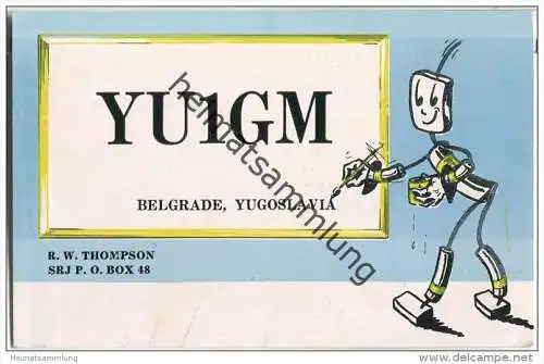 QSL - QTH - Funkkarte - YU3OV - Serbien - Belgrade - 1955