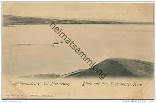 Wilhelmshöhe bei Moritzdorf - Blick auf den Seedampfer Käte - Verlag M.A. Arnhold Breslau