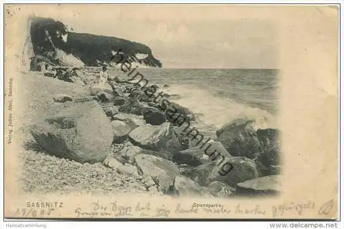 Sassnitz - Strandpartie - Verlag Julius Abel Sassnitz gel. 1905