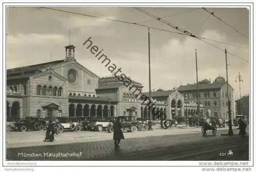 München - Hauptbahnhof - Foto-AK 20er Jahre