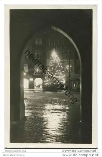 Kieler Weihnachtsbaum 1932 - Nachtaufnahme - Foto-AK