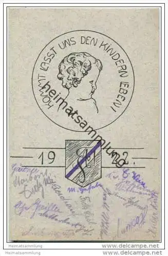 Landshut - Kommt lasst uns den Kindern leben! - Absolvia 1922 - diverse Unterschriften