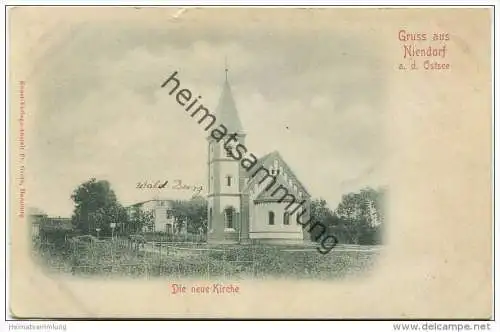 Niendorf - Die neue Kirche - Verlag Fr. Groth Hamburg ca. 1900