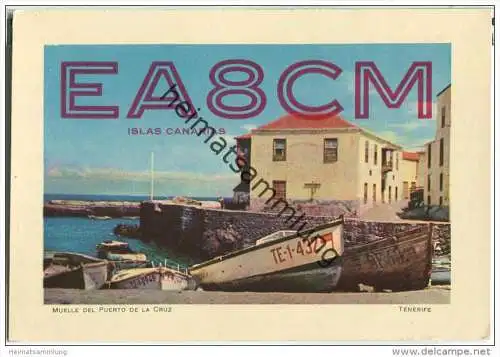 QSL - QTH - Funkkarte - EA8CM - Santa Cruz de Tenerife - 1958