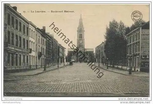 Wallonie - La Louviere - Boulevard Mairaux - Rückseite beschrieben 1914