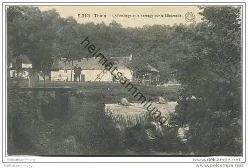 Thuin - L'Ermitage et le barrage sur la Biesmelle - Rückseite beschrieben 1914