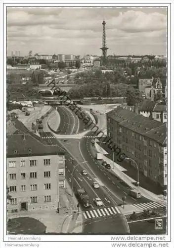 Stadt-Autobahn - Halenseestrasse und Funkturm - Foto-AK Grossformat 50er Jahre