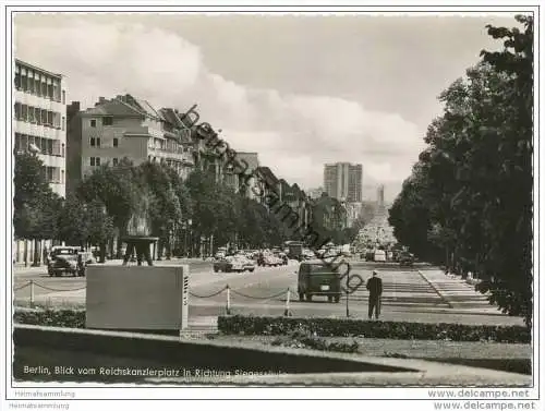 Berlin-Charlottenburg - Blick vom Reichskanzlerplatz in Richtung Siegessäule - Foto-AK Grossformat 1960