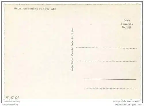 Berlin-Tiergarten - Kunstakademie im Hansaviertel 1961 - Foto-AK Grossformat