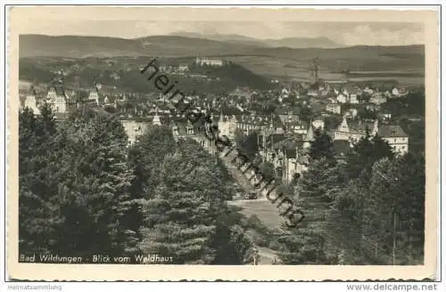 Bad Wildungen - Blick vom Waldhaus - Foto-AK - Verlag Schöning &amp; Co. Lübeck gel. 1950