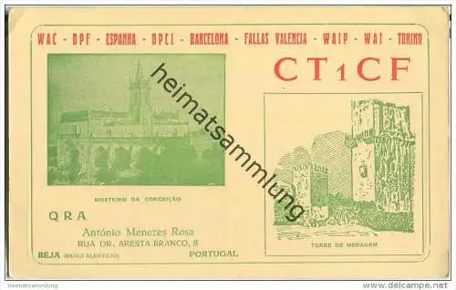 QSL - QTH - Funkkarte - CT1CF - Portugal - Beja - 1956