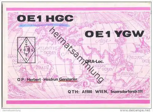 QSL - QTH - Funkkarte - OE1YGW - Wien - 1969