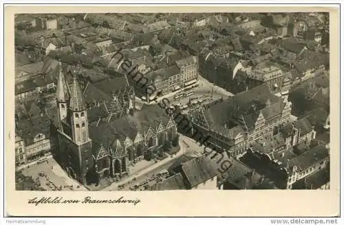 Braunschweig - Luftbild - Foto-AK 30er Jahre - Verlag Himar Landwehr Braunschweig