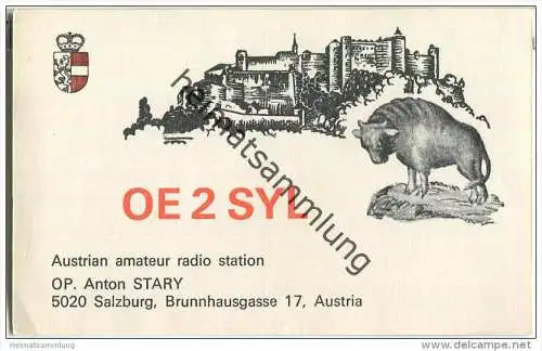 QSL - QTH - Funkkarte - OE2SYL - Salzburg - 1975