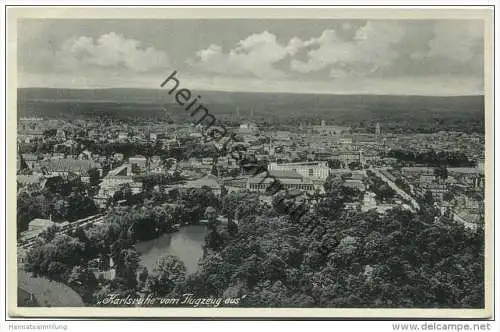 Karlsruhe - Luftbildaufnahme der Badisch-Pfälzischen Luft-Hansa A.-G. Mannheim