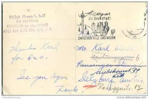 QSL - QTH - Funkkarte - DL4AO - Stuttgart - 1958