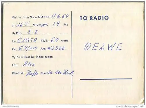 QSL - QTH - Funkkarte - DL0CR - Köln-Weidenpesch - Esso - 1964