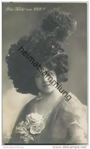 Frau mit Hut - Hutmode - Die Hüte von 1909 - Verlag Gustav Liersch &amp; Co Berlin 2146/4