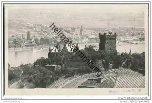 Burg Klopp - Foto-AK Handabzug