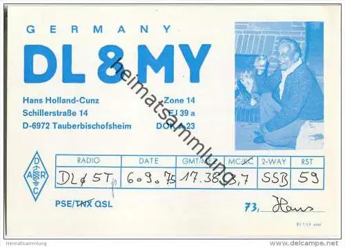 QSL - QTH - Funkkarte - DL8MY - Tauberbischofsheim - 1975