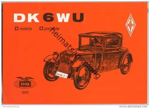 QSL - QTH - Funkkarte - DK6WU - Idar-Oberstein - 1975
