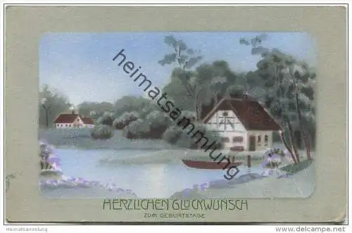 Herzlichen Glückwunsch zum Geburtstage - Zensurstempel - gel. 1917