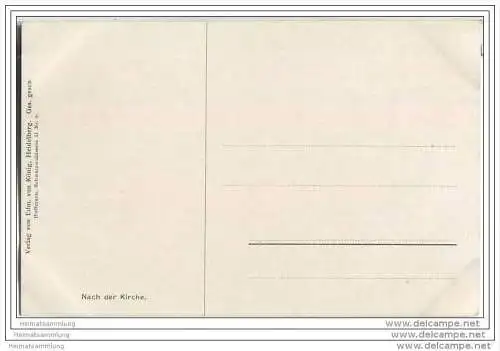 Nach der Kirche - Schwarzwaldserie Künstlerkarte signiert H. Hoffmann