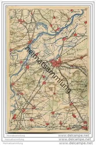 Wona-Landkarten-AK 570 - Burg mit Umgebung - Lith. von Hennig und Grasmück Leipzig